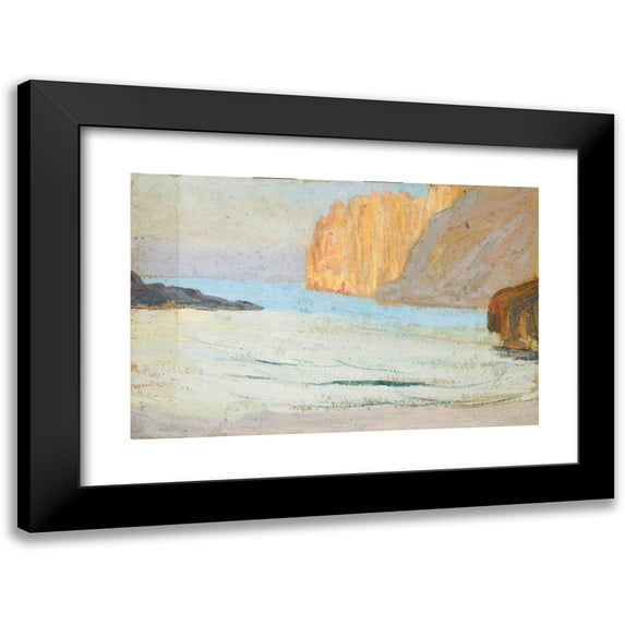 Ernst Schiess 14x11 Black Modern Framed Museum Art Print Titled - Bay at the Sea with Rocks
