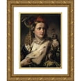 thumbnail image 1 of Ernst Stückelberg 12x14 Gold Ornate Wood Frame and Double Matted Museum Art Print Titled - Young Nobel Woman with a Falcon (1856), 1 of 4