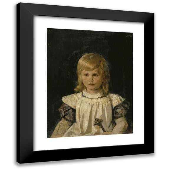 Ernst Stückelberg 19x24 Black Modern Framed Museum Art Print Titled - Portrait of Hans Lendorff as a Child (1865-1866)