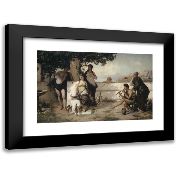Ernst Stückelberg 24x17 Black Modern Framed Museum Art Print Titled - The Puppets (1869)