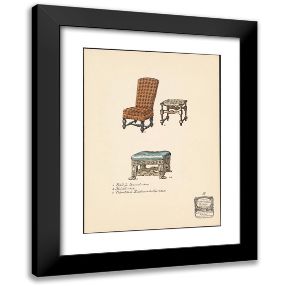 Ernst Stern 11x14 Black Modern Framed Museum Art Print Titled - Armchair 1 to 3 (1912)