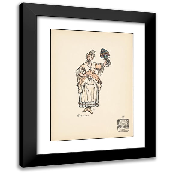 Ernst Stern 11x14 Black Modern Framed Museum Art Print Titled - Kitchen Girl (1912)