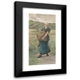 thumbnail image 1 of Ernst Witkamp 11x18 Black Modern Framed Museum Art Print Titled - Running Woman with a Heavy Bag (1883), 1 of 5