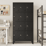 Ero 12 Door Tall Metal Storage Locker Cabinet for Employees, Office, Gym, School, Garage, Mudroom