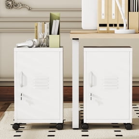 Ero 24.4" H Metal Locker Storage Cabinet with 1 Doors and Wheels for Kitchen, Employees, Office, Locker