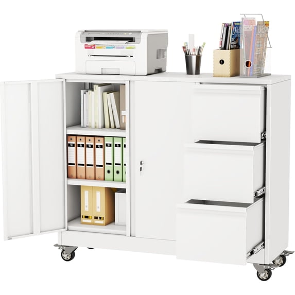 Lockable File Storage Ero 3 Drawer Metal Lateral Lockable File Storage Cabinet with Locking ...