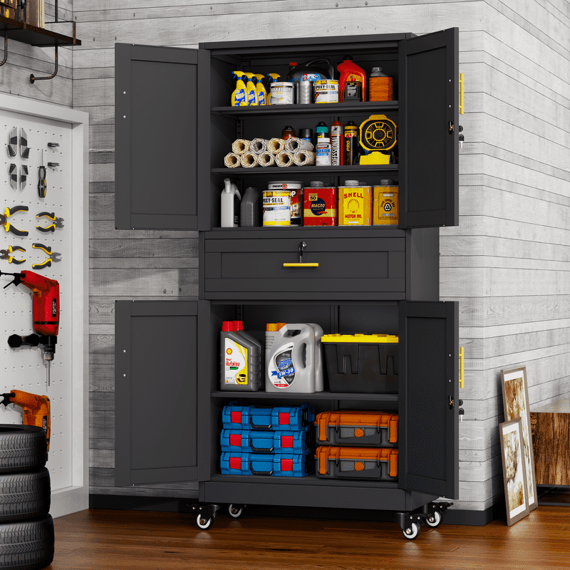 Suncast 3-Shelf Resin Base Garage Cabinet Locker, 30