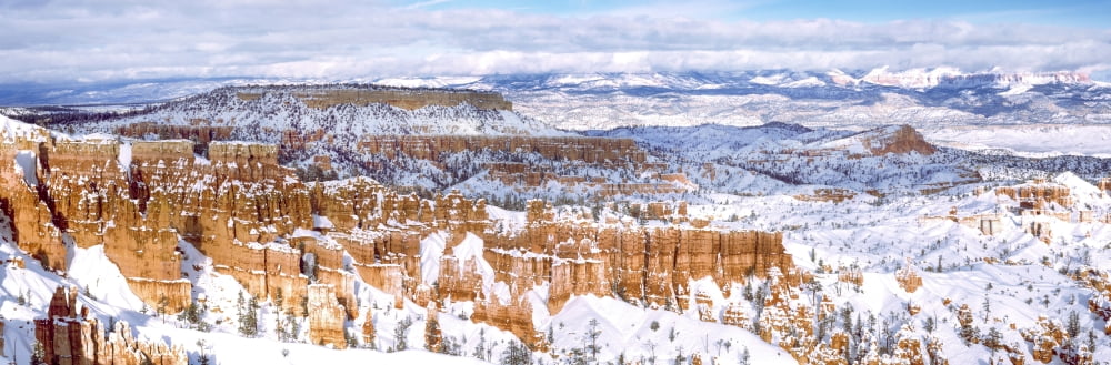 Eroded rocks in a canyon Bryce Canyon Bryce Canyon National Park Utah USA Canvas Art - Panoramic Images (27 x 9)