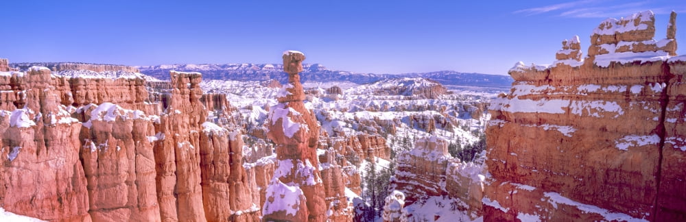 Eroded rocks in a canyon Bryce Canyon Bryce Canyon National Park Utah USA Canvas Art - Panoramic Images (27 x 9)
