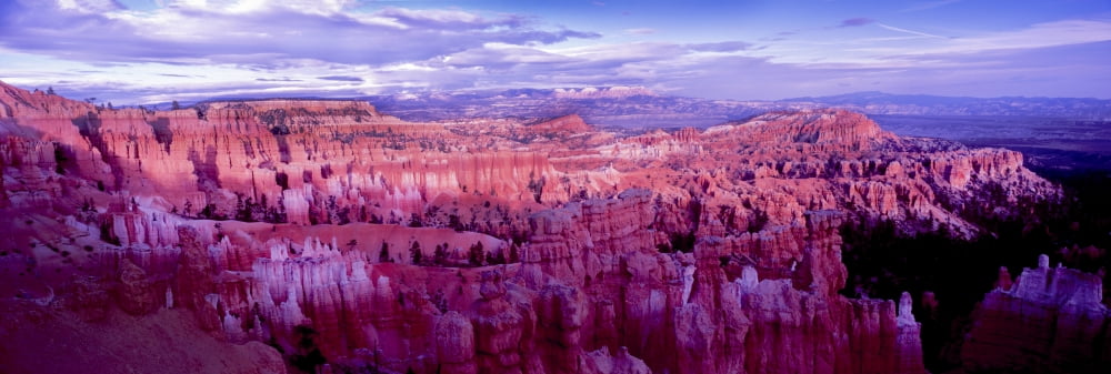 Eroded rocks in a canyon Bryce Canyon Bryce Canyon National Park Utah USA Canvas Art - Panoramic Images (27 x 9)