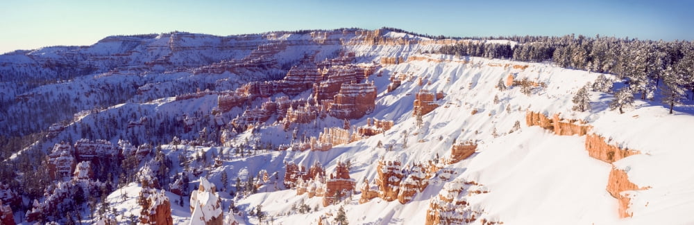 Eroded rocks in a canyon Bryce Canyon Bryce Canyon National Park Utah USA Canvas Art - Panoramic Images (27 x 9)