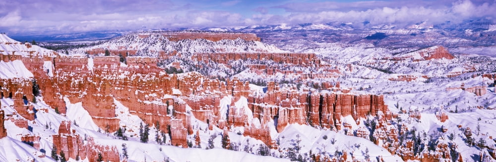 Eroded rocks in a canyon Bryce Canyon Bryce Canyon National Park Utah USA Canvas Art - Panoramic Images (36 x 12)