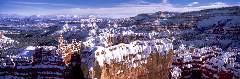 Eroded rocks in a canyon Bryce Canyon Bryce Canyon National Park Utah USA Canvas Art - Panoramic Images (36 x 12)