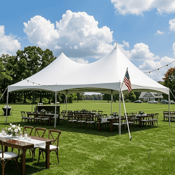 SOBREMESA 20' x 30' Party Tent, Large Outdoor Heavy Duty Wedding Tent,100 Person Capacity Fire Retardant Tent for Events,Commercial Use
