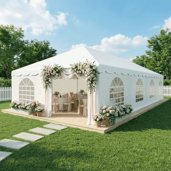 Erommy 20x40 FT Outdoor Party Tent with Sidewalls, Heavy Duty Weekend Canopy with Carry Bags, 480GSM PVC Large Tent for Parties,Commercial Events, Weddings