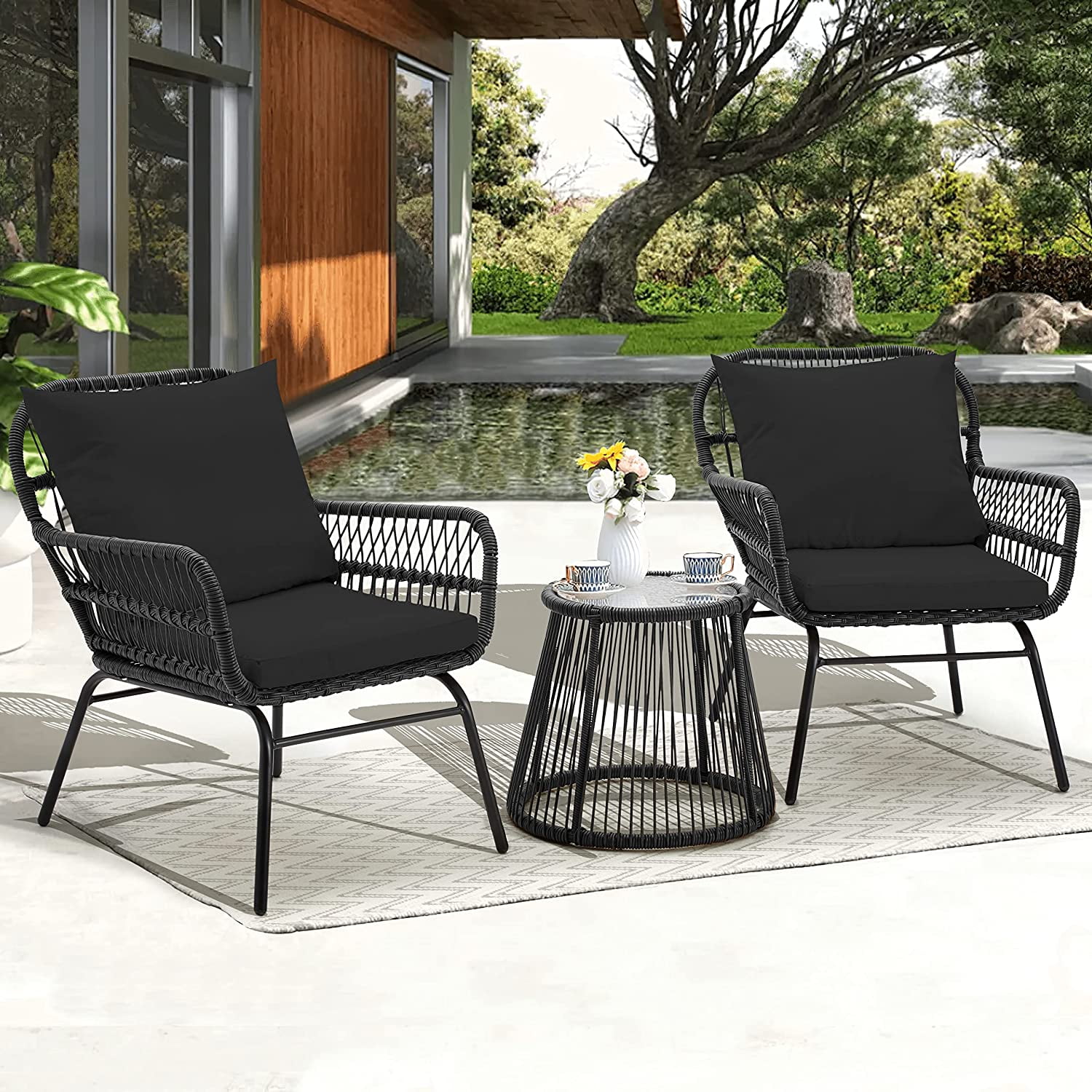Bayhurst black wicker new arrivals