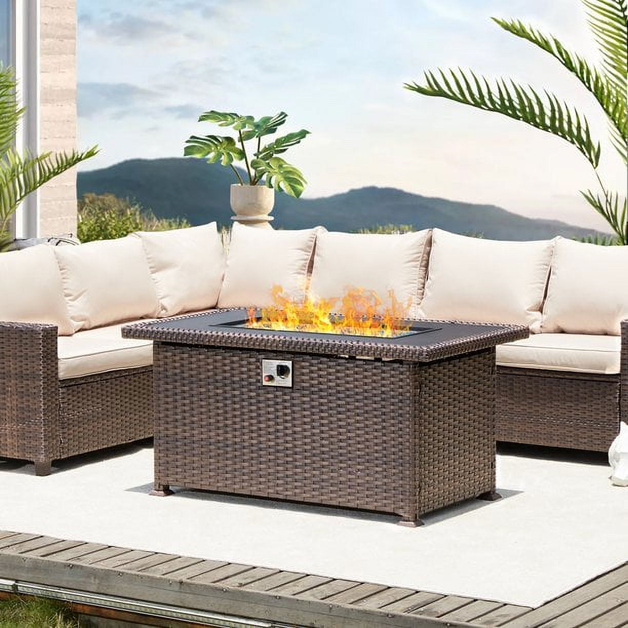 Erommy 44 Inch Outdoor Propane Fire Pit Table 50 000 BTU Gas Fire
