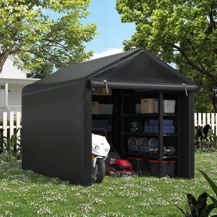 Erommy 5x7 FT Storage Sheds , Portable Sheds and Outdoor Storage with Rolled up Zipper Door for Motorcycles,Bikes and Garden Tools