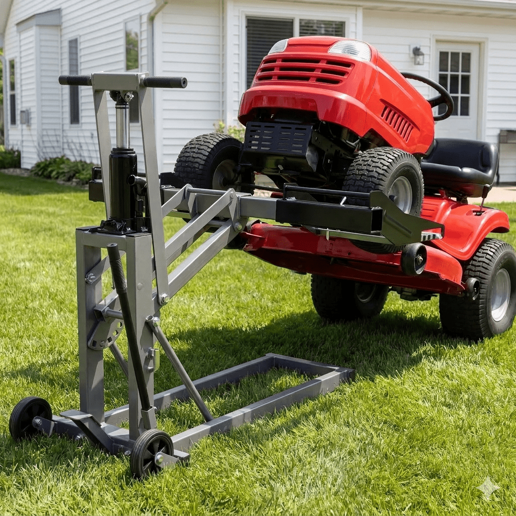 Erommy Hydraulic Lawn Mower Lift Jack with 3 Height Adjustment
