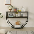 thumbnail image 1 of Erommy Entryway Table Console Table Sofa Table 3 Tiered, Rustic Style, Brown, 1 of 6