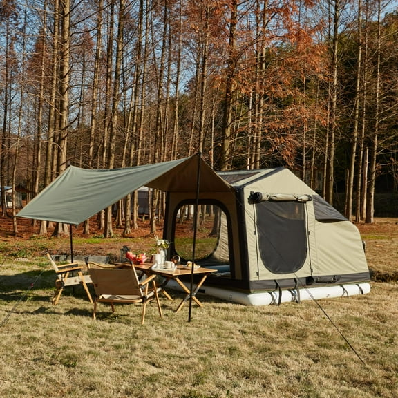 Erommy Inflatable Rooftop Tent, Multi-Purpose Inflatable Tent with Extended Canopy and Air Cushion, Waterproof Full Dull Poly Textured Oxford, Easy Set-up SUV Tents for Camping