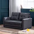 Erommy Modern Sofa Bed Upholstered Fabric Loveseat Sofa Folding Gary