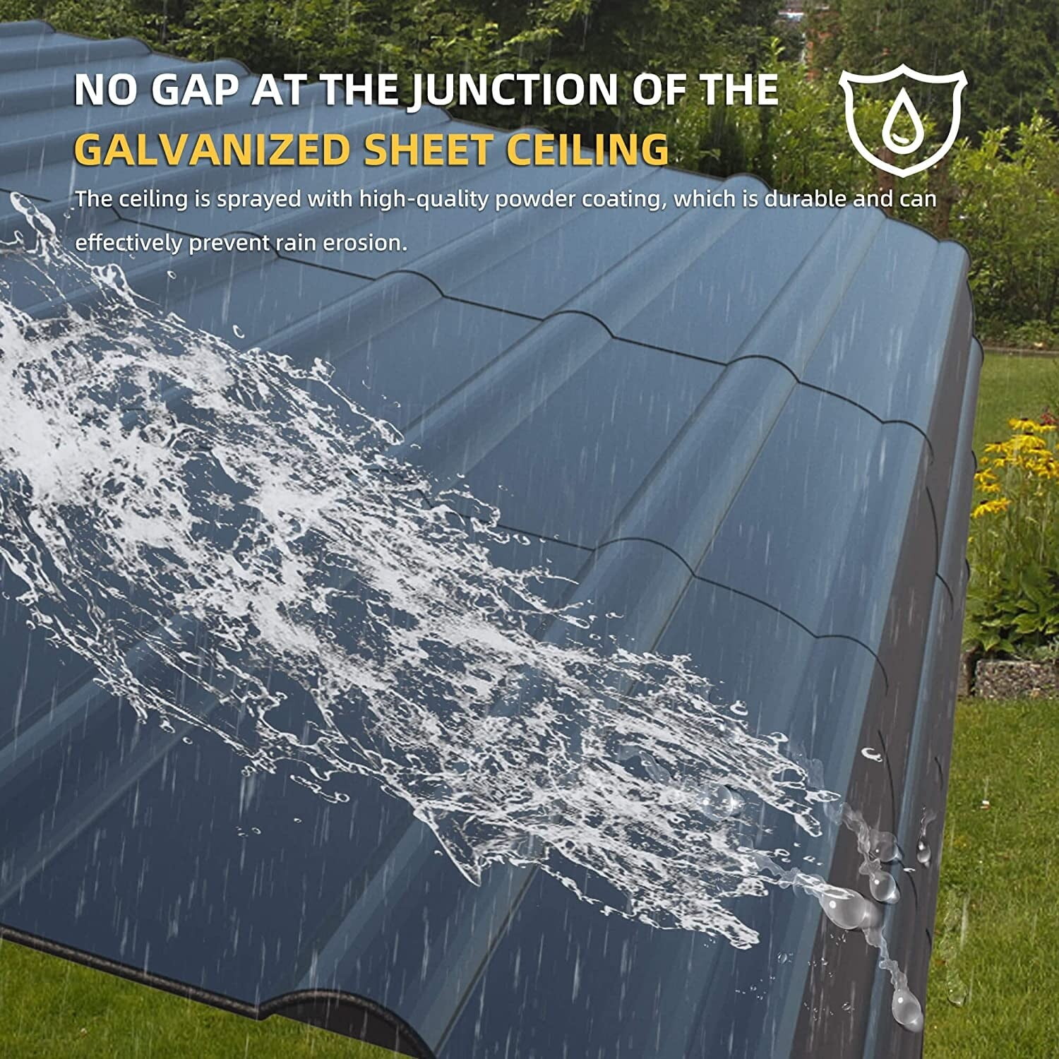 Erommy Outdoor Carport with Galvanized Steel Roof MultiUse Shelter