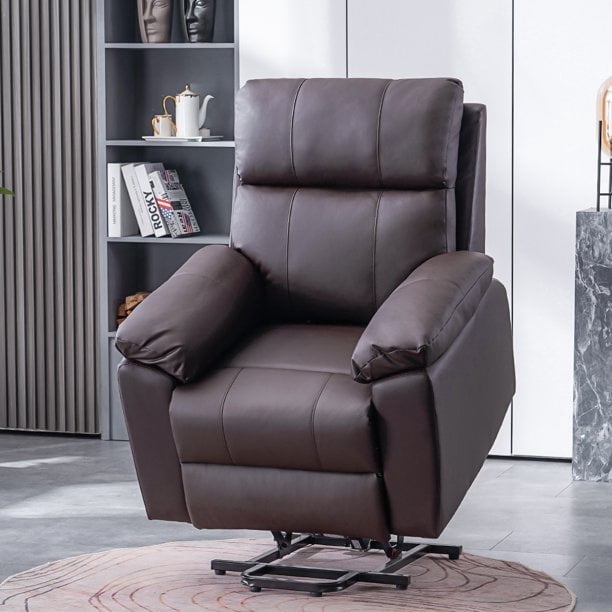 Erommy Power Lift Recliner Chair, PU Leather Recliners with Massage and Heat, Electric Recliner