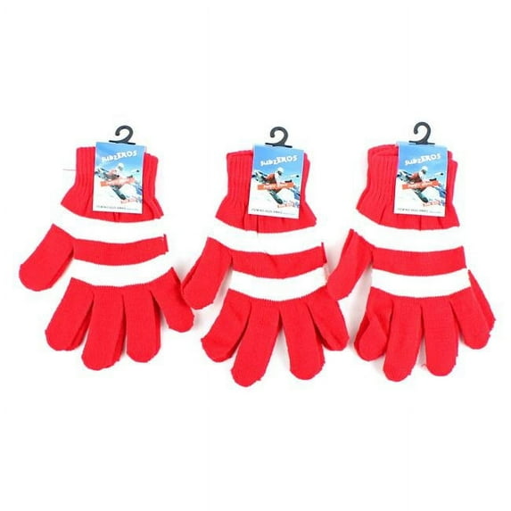 Eros 6020-XMAS Adult Magic Gloves-Christmas Striped, Red & White - Pack of 24