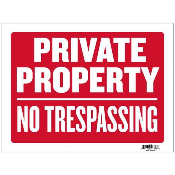 Eros ABCL-19 12 x 16 in. Private Property No Trespassing Sign - Case of 24