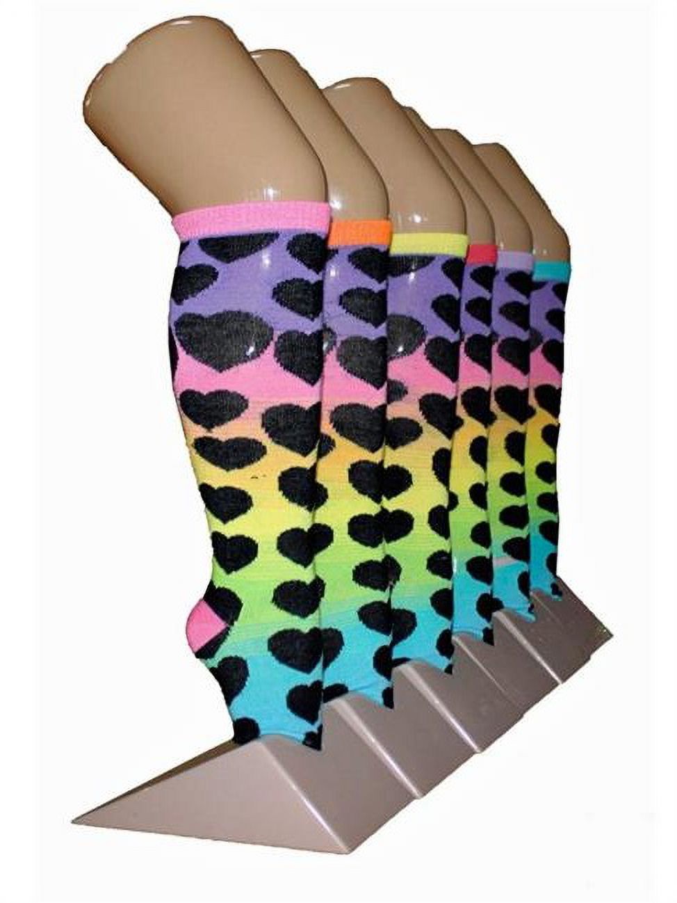 Eros AV45CEKKH607 Boys & Girls Novelty Knee High Socks Rainbow Heart