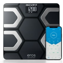 Eros Bluetooth Smart Body Fat Scale with Free Tracking Eros Scale APP - Black
