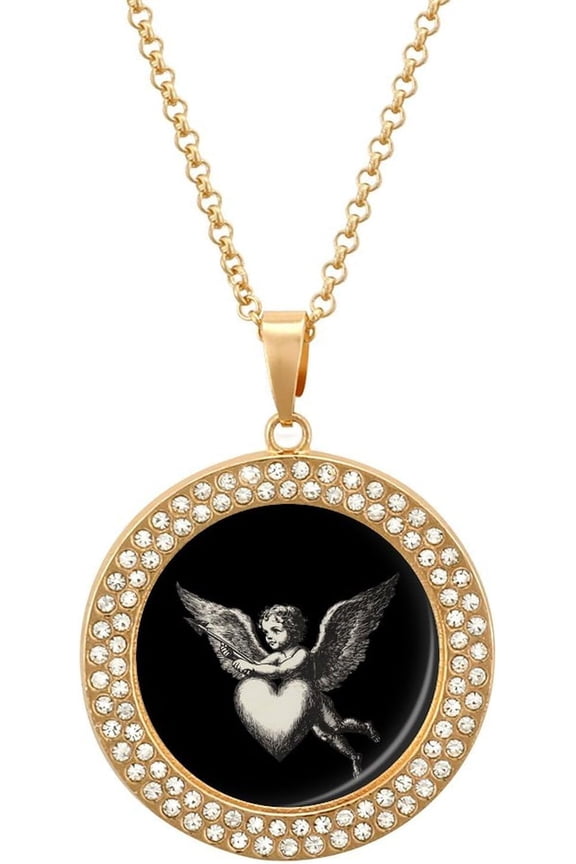 Eros Cupid Excellent God of Love Women's Necklaces Round Pendant Jewelry Fashion[g773]