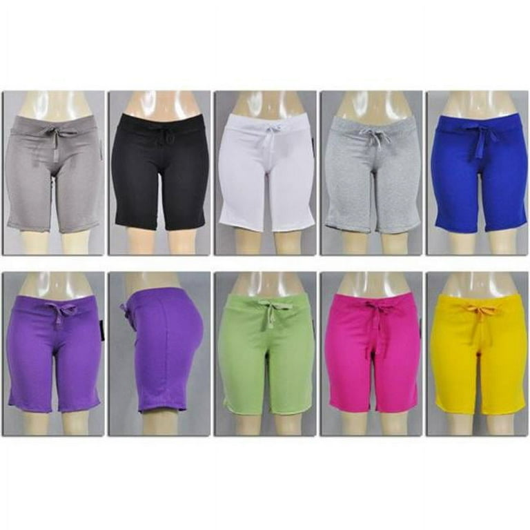 Eros HUWAP4112 Womens Jersey Knit Bermuda Shorts Assorted Colors Pack of 96 Walmart