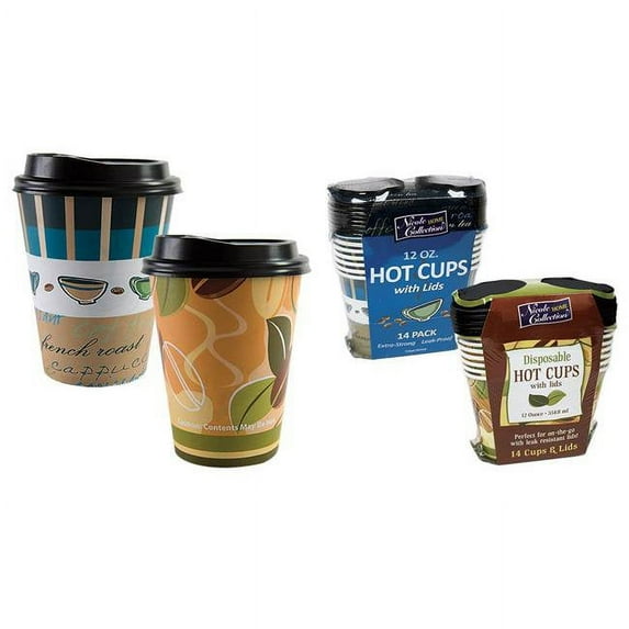 Eros KIN00720 12 oz Nicole Home Collection Hot & Cold Cup with Lid - Pack of 24