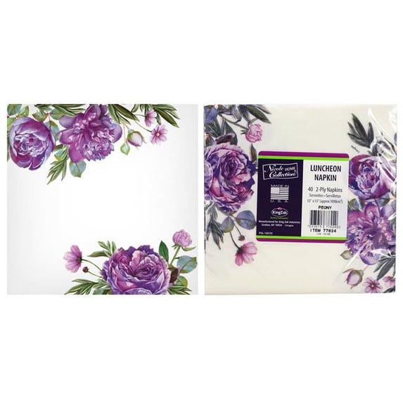 Eros KIN77624 Peony Luncheon Napkins, 40 Per Pack - Case of 36