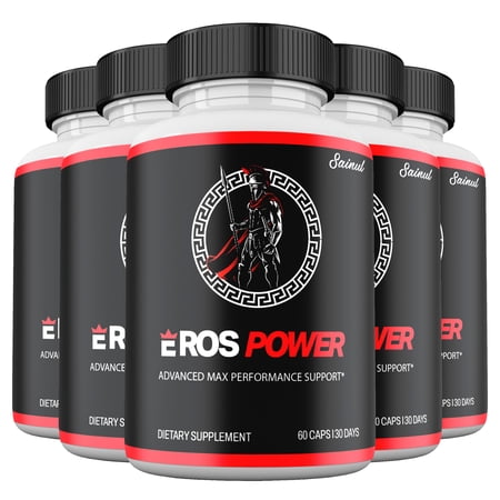 Eros Power Capsules for Men, Advanced Formula, All-Natural Formula Maximum Strength, Eros Power Pills, Performance Supplement (5 Pack)