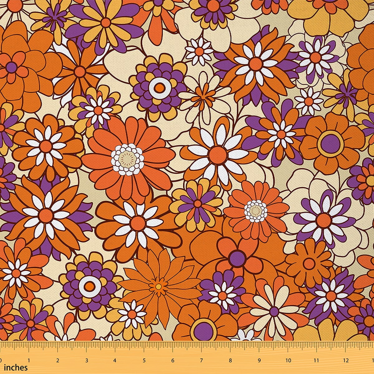 Erosebrida Hippie Floral Fabric By The Yard for Girls,Groovy Birthday