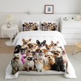 thumbnail image 1 of Erosebridal 3D Animal Print Bedding Sets King with Comforter, Kawaii Dog Duvet Insert, Cat Kitten Decorative, Reversible 3pcs, 1 of 7