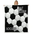 thumbnail image 1 of Erosebridal 3D Ball Print Sherpa Blanket, Football Soccer Fuzzy Blanket Throw, Eat Sleep Decor, 30x40, 1 of 7