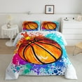 thumbnail image 1 of Erosebridal 3D Basketball Bedding Comforter Set, Watercolor Duvet Insert, Sports Lover Comforters & Duvets, Breathable Bedroom Decoration, 2-Piece, 1 of 8