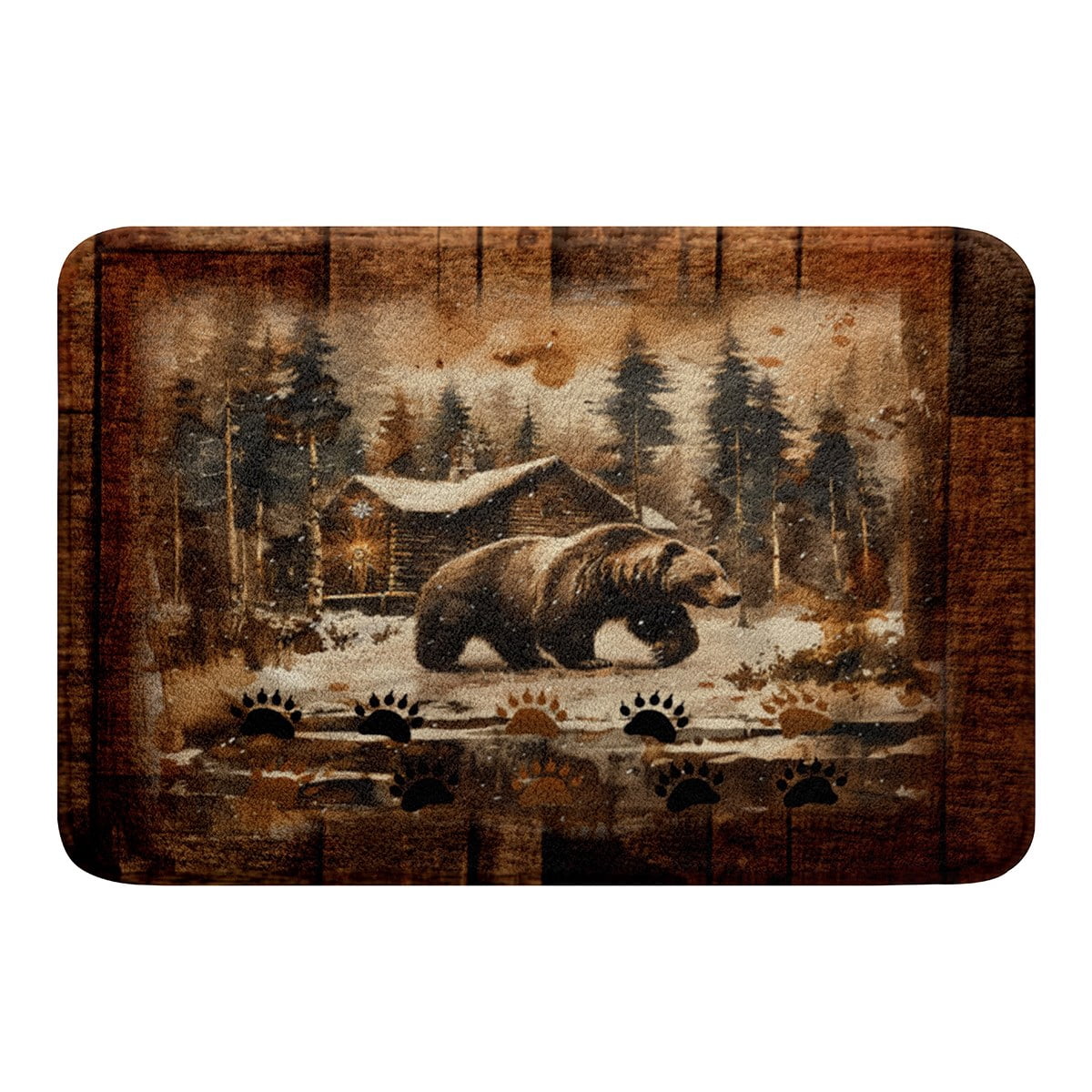 Erosebridal 3D Bear Bathroom Rugs 16x24, Rustic Farmhouse Bathroom Mat ...