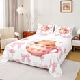 thumbnail image 1 of Erosebridal 3D Cartoon Capybara Full Size Sheets For Kids,Pink Floral Bed Sheets For Cute Animals Lover 4-Piece, 1 of 6