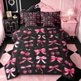 thumbnail image 1 of Erosebridal 3D Cartoon Red Cherry 7-Piece Twin Bedding Sets For Girls,Cute Ribbon Bow Bedding Comforter Set For Kids,Black Reversible, 1 of 7