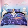 thumbnail image 1 of Erosebridal 3D Cartoon Unicorn Duvet Cover Set For Kids,Cute Magic Animal Bedding Full,Reversible Black 3 Pieces,No Comforter, 1 of 6