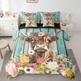 thumbnail image 1 of Erosebridal 3D Cow Print Bedding Twin Size, Rustic Animal Bedding Sets Twin Size, Farmhouse Decor, Reversible 7-Piece, 1 of 5