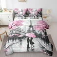 thumbnail image 1 of Erosebridal 3D Eiffel Tower Bed in a Bag Twin size, Romantic Couple Bed Set, Paris Street Decor, Reversible 7pcs, 1 of 6