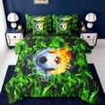 thumbnail image 1 of Erosebridal 3D Football Soccer Print 7 Pieces Bedding Comforter Set For Kids,Kids Ball Games Full Bedding Set,Reversible black, 1 of 7