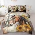 thumbnail image 1 of Erosebridal 3D Horse Bedding, Rustic Farmhouse Bed in a Bag, Vibrant Sunflower Reversible Bed Set, Microfiber Room Decoration, 7pcs, 1 of 6