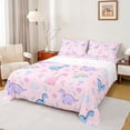 thumbnail image 1 of Erosebridal 3D Jungle Dinosaur Bed Sheets,Kawaii Colorful Flowers Blossom King Sheets For Girls 4-Piece, 1 of 6